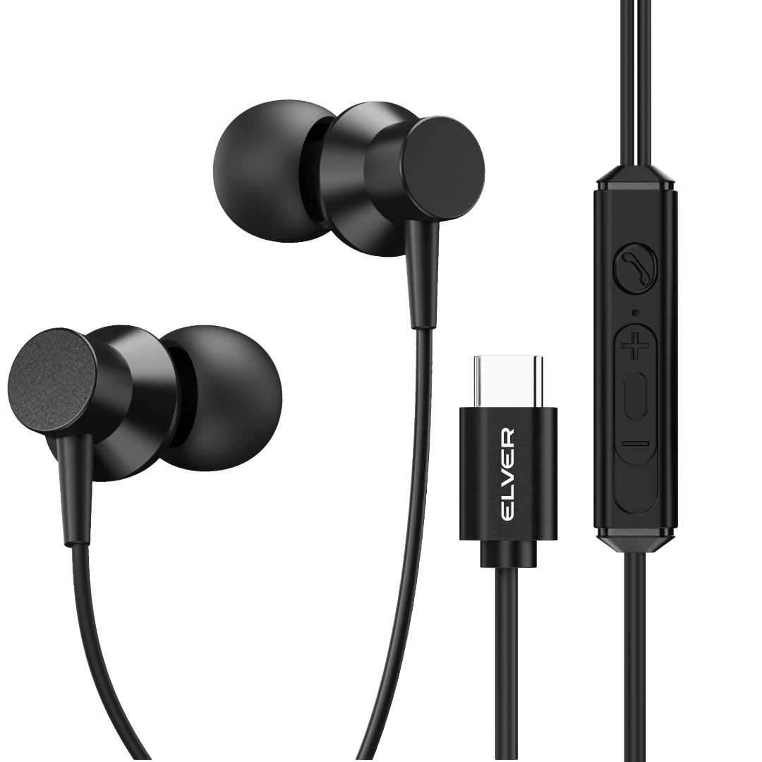 Elver Flow Wired Earphones with Type-C Jack & Mic