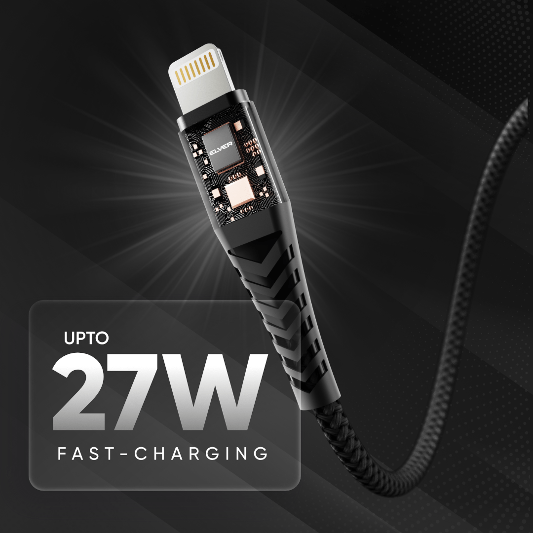 Elver USB-C to Lightning Cable | 1.2M Length, Upto 27W