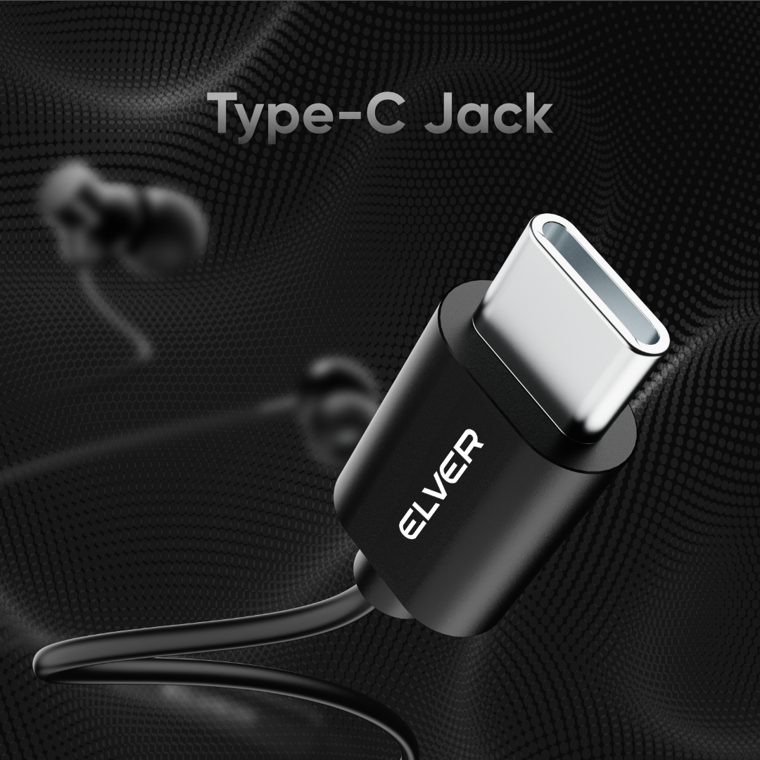 Elver Flow Wired Earphones with Type-C Jack & Mic