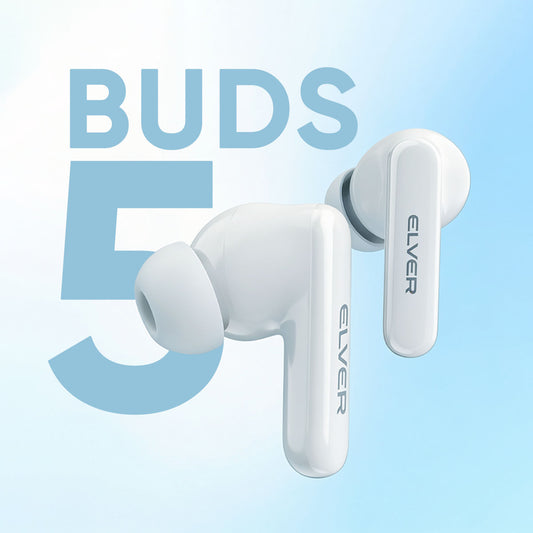 Elver Buds 5 | Wireless Earbuds with Upto 40H Playback & IPX5 Water Resistance